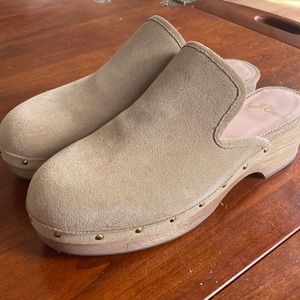 JCrew suede clogs